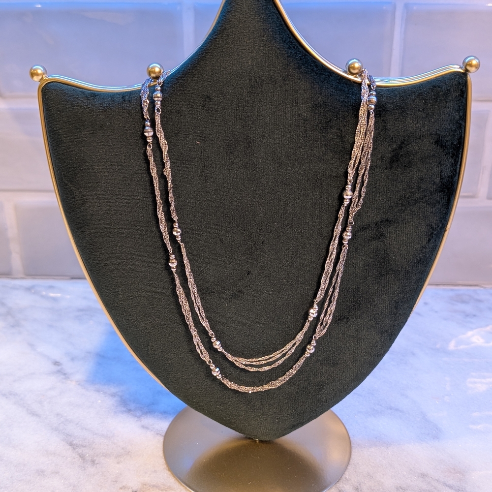 Vintage Silver 925 Italy Long Necklace